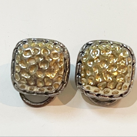 Vintage Jewelry - Vintage Gold/Silver Tone Clip On Earrings